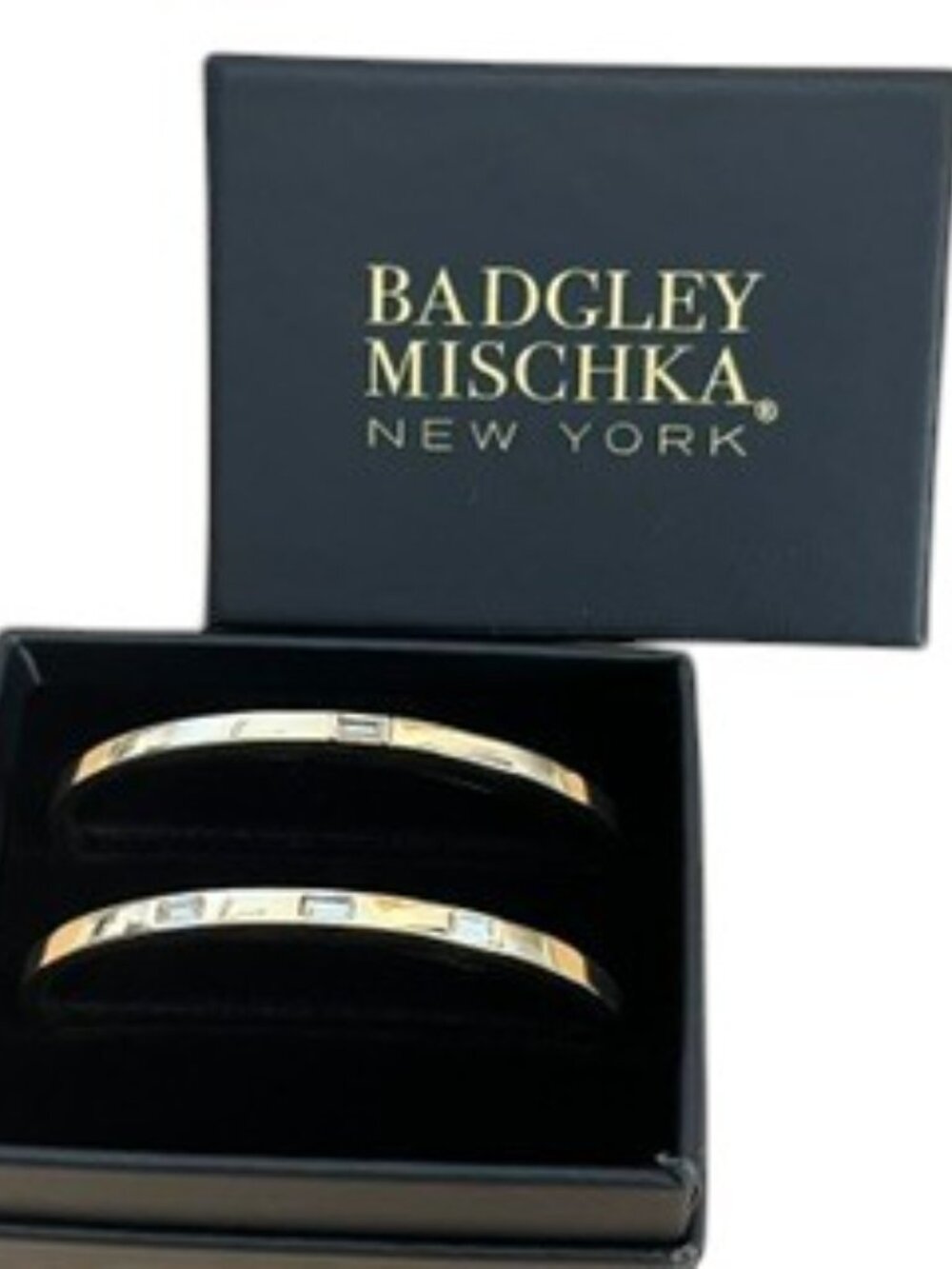 BADGLEY MISCHKA New York Gold-Tone Set of Two Bangles New in Box